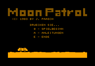 Moon Patrol game screenshot for Commodore PET